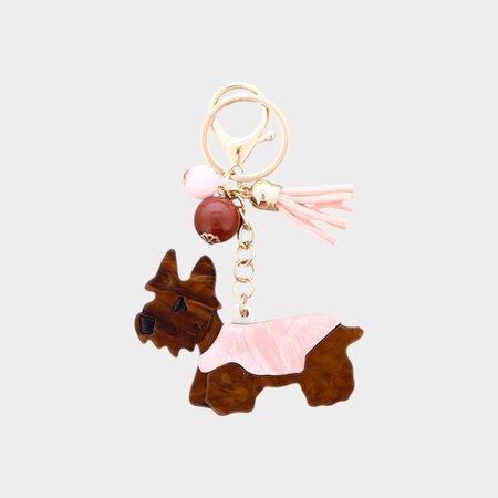 Sleutelhanger hond bruin