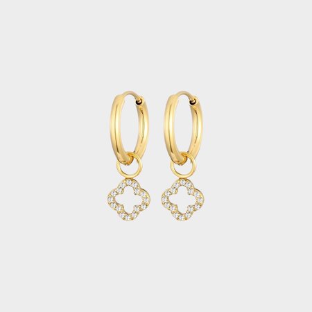 Oorbellen creool crystal klaver