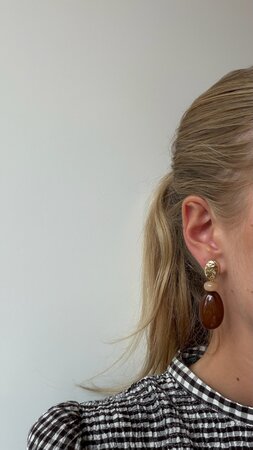 Oorbellen trio druppel paars