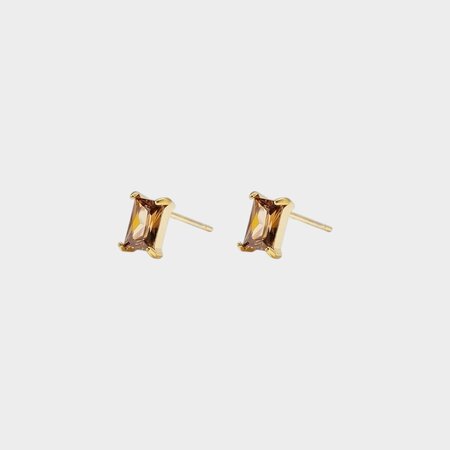 Oorbellen steker zirconia bruin