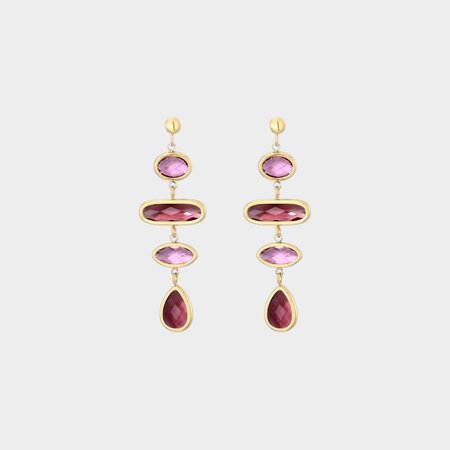 Oorbellen crystal organisch paars