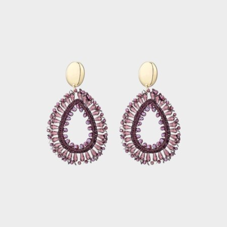 Oorbellen druppel draad bordeaux