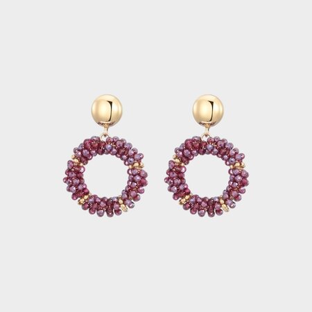 Oorbellen candy rond bordeaux