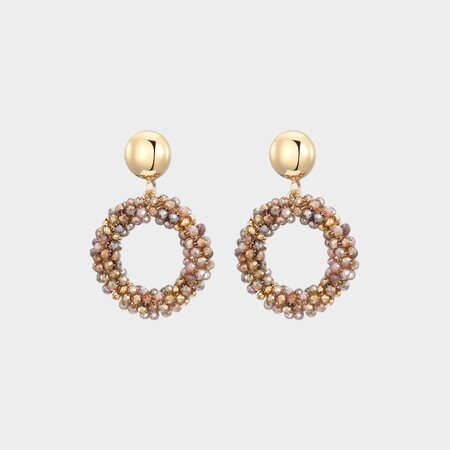 Oorbellen candy rond taupe