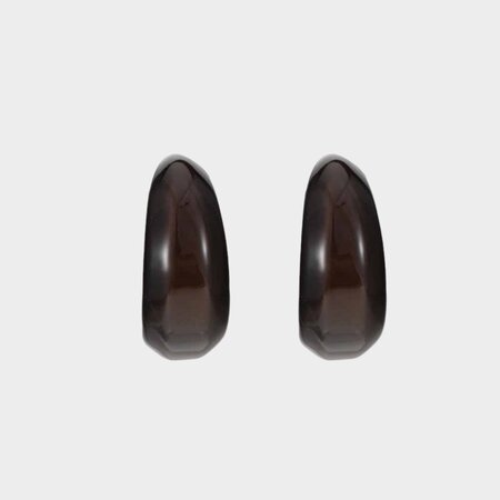 Oorbellen creool resin donkerbruin