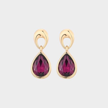Oorbellen drop crystal bordeaux