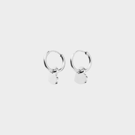 Oorbellen creool hart zilver