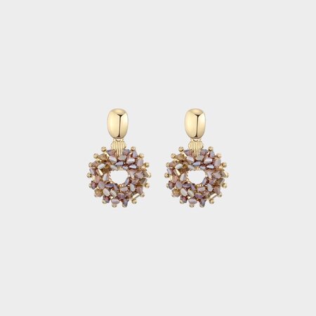 Oorbellen cirkel candy taupe