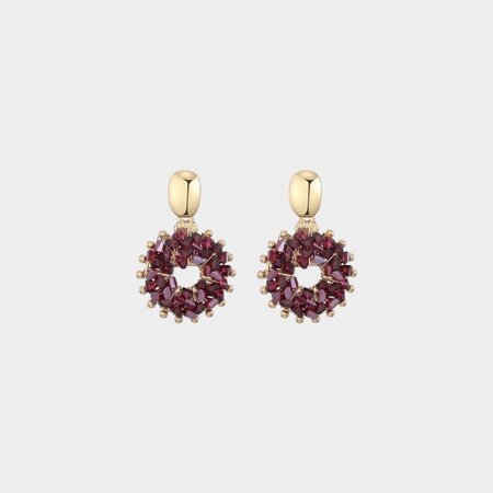 Oorbellen cirkel candy bordeaux