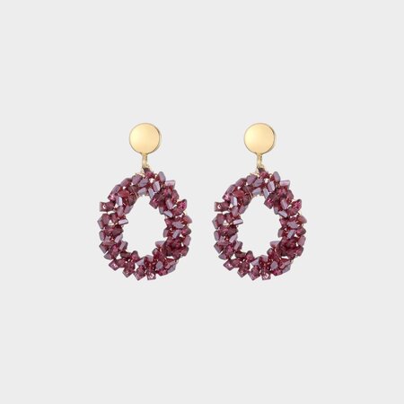 Oorbellen candy druppel bordeaux 