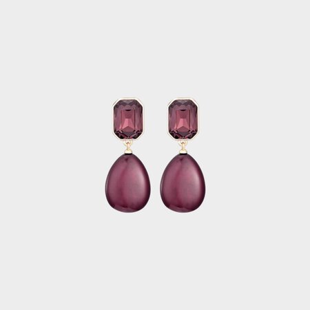 Oorbellen square resin bordeaux