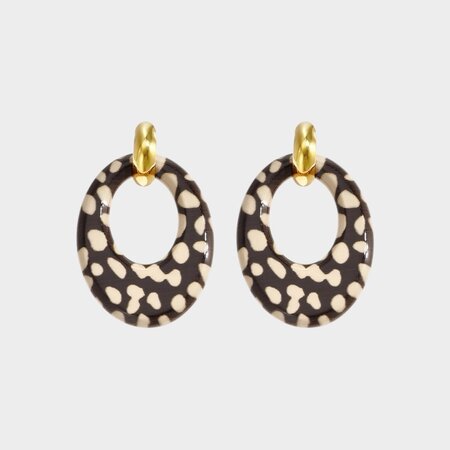 Oorbellen creool leopard bruin