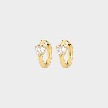 Oorbellen crystal hart goud