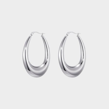 Oorbellen creool ovaal zilver
