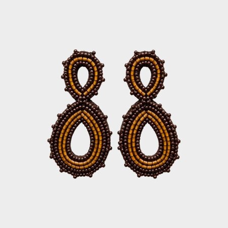 Oorbellen duo tube bruin