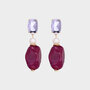 Oorbellen resin magenta parel
