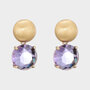 Oorbellen facet glas lila