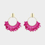 Oorbellen waaier fuchsia