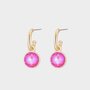 Oorbellen creool crystal fuchsia