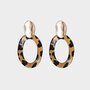 Oorbellen golf resin leopard