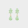 Oorbellen crystal bloem groen