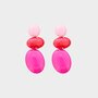 Oorbellen trio resin roze