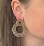 Oorbellen dubbel cirkel taupe