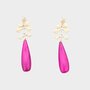 Oorbellen blad druppel fuchsia
