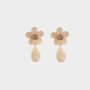 Oorbellen bloem drop beige