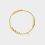 Armband staal bolletjes goud