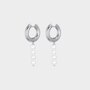 Oorbellen creool parel zilver