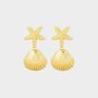Oorbellen schelp zeester goud