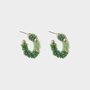 Oorbellen creool kraal groen