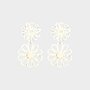 Oorbellen duo bloem beige