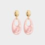 Oorbellen druppel resin roze