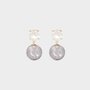 Oorbellen duo crystal lichtgrijs