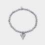 Armband hart bol M zilver