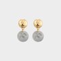 Oorbellen resin rond grijs