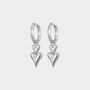 Oorbellen duo hart zilver