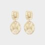Oorbellen duo resin beige