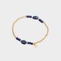 Armband staal steen blauw