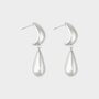 Oorbellen dubbel drop zilver