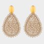 Oorbellen draad crystal beige