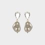 Oorbellen crystal drop beige