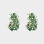 Oorbellen creool groen glas