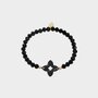 Armband kraal bloem zwart