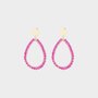 Oorbellen kraal fuchsia