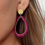 Oorbellen kraal fuchsia