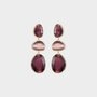 Oorbellen trio cat bordeaux