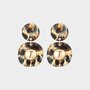 Oorbellen resin goud leopard